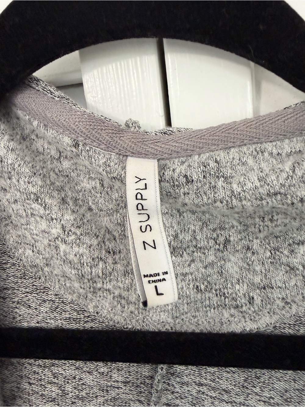 Z Supply Heather Gray Open-Front Hooded Cardigan Size L - Picture 3 of 3